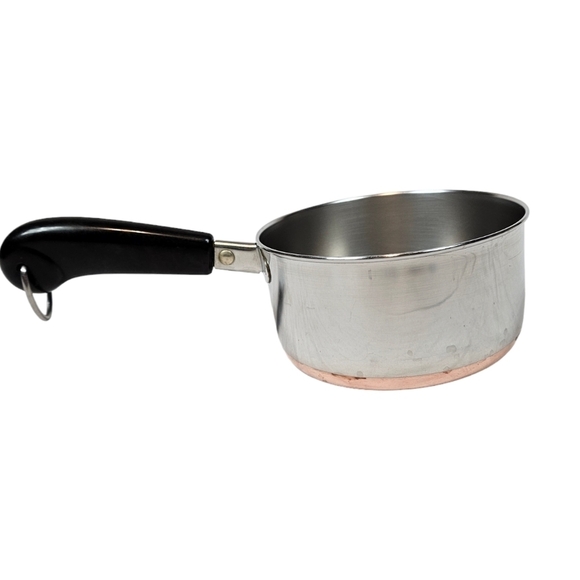 Vintage Revere Ware Copper Clad Bottom Stainless Steel 1-Quart Saucepan No Lid - Picture 8 of 8